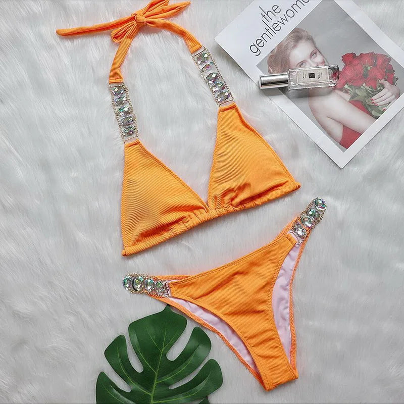 Luxus Bikini mit Strass – Push-Up Bandage Set von Para Praia